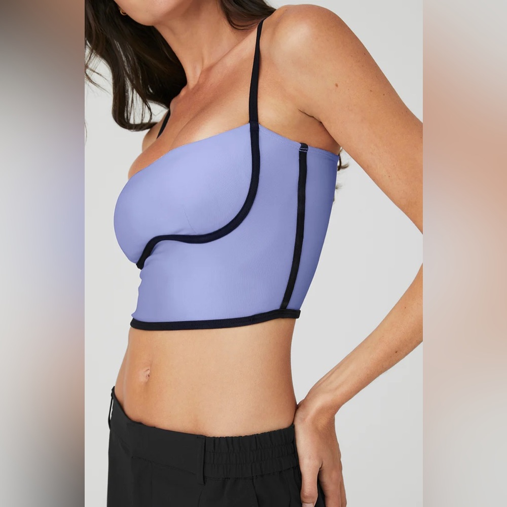 Airbrush Streamlined Bra Tank Infinity Blue/Black Alo Yoga MEDIUM